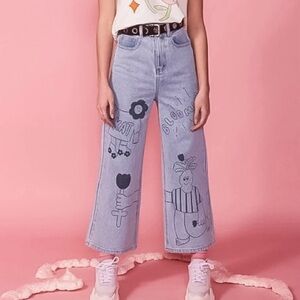 Kina and Tam Blooming Graphic Jeans